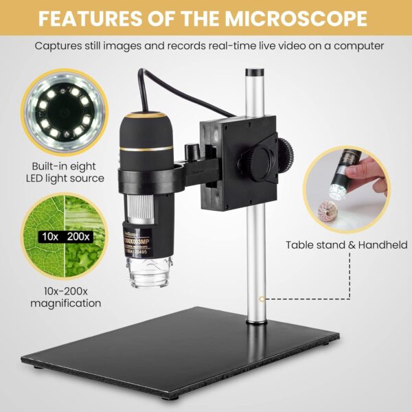 Microscopio de mano UTP200X003MP AmScope - Imagen 2