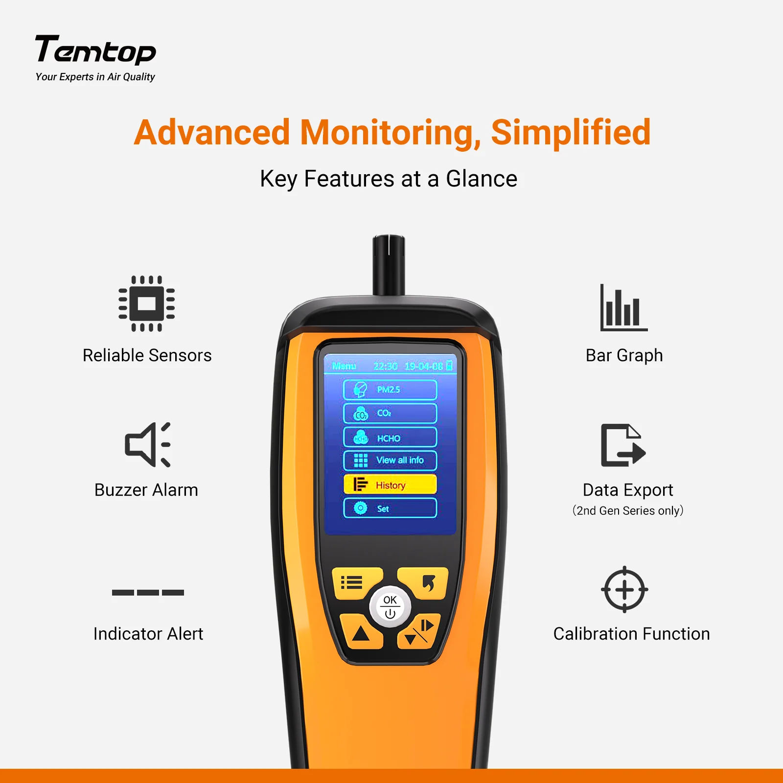 Monitor de calidad del aire Temtop M2000 2nd - Imagen 4