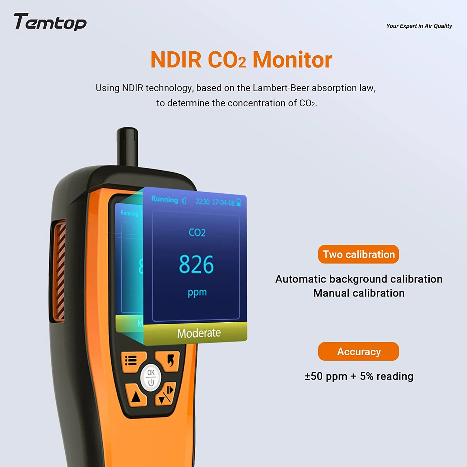 Monitor de calidad del aire Temtop M2000 2nd - Imagen 5